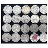 20 Washington Silver Quarters, 3.94 oz Troy