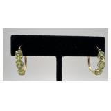 14K Peridot earrings, 1.07 dwt, marked ï¿½14K Pï¿½