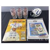 Group of collectibles, Jeff Saturday signed mini
