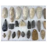 Collection of Native American arrowheads & tools