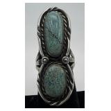 Vintage Navajo Sterling and Turquoise Ring, size: