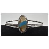 Vintage Navajo Sterling, Turquoise & Mother of