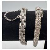 2 Sterling bracelets, both marked ï¿½925ï¿½, 2.4 oz