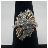 14K Yellow Gold & Diamond Ring, size 5 3/4, 4.19