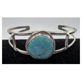 Navajo Sterling & turquoise cuff, unmarked, .36