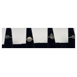 4 Navajo Sterling & Turquoise rings, sizes: 5