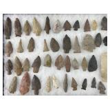 Group of Native American arrowheads, 42 total in