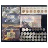 Collection of US coins, Buffalo nickels, steel