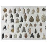Collection of Native American arrowheads & tools