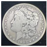 1883 Morgan Silver Dollar, .83 oz Troy