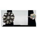 2 Navajo Sterling & Mother of Pearl rings, sizes: