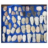 Collection of Native American stone tools in