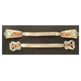 2 Vintage Navajo ladies Sterling, Coral &