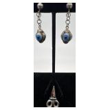 Vintage Sterling Evil Eye earrings and Sterling