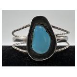Navajo Sterling & Turquoise cuff, unmarked, .58