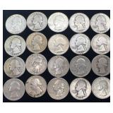 20 Silver Washington quarters, 3.95 oz Troy