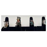 4 Sterling & Turquoise rings, sizes: 5, 5, 5 & 8,