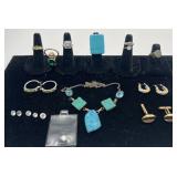 Group of fashion jewelry and faux diamonds
