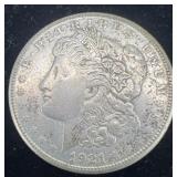 1921 ï¿½Sï¿½ Morgan Silver Dollar, .85 oz Troy