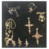 Group of Sterling Jewelry, clasps broken on