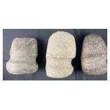 3 Native American axe heads, 4.25ï¿½-5.25' long