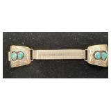 Navajo Sterling & Turquoise watch band, stainless