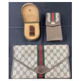Vintage Gucci envelope clutch, sunglasses holder