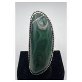Navajo Sterling & Malachite ring, size 7,