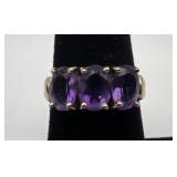 10K Gold & Amethyst Ring, size 6, marked ï¿½10Kï¿½,