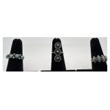 3 Navajo Sterling & Turquoise rings, sizes: 5, 6
