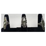3 Navajo Sterling & Turquoise rings, sizes: 6, 6