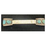 Vintage Navajo Sterling and Turquoise watch band,
