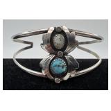Navajo Sterling and turquoise cuff, .35 oz Troy
