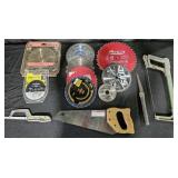 Circular Saw blades, hand saws, coping saw. Some