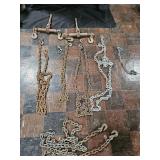 2 Ratchet Chain binders and 6 chains of different