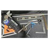Levels, squares and measuring tools