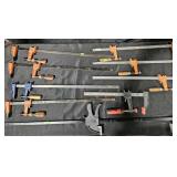 Bar clamps different sizes. Irwin, Bessey