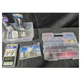 Wall anchors and plastic case w/ wire nuts and