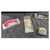 Grout float, sander and drywall tools. Stanley