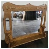 Wood framed mirror. 42x38'