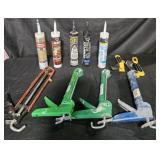Caulk dispensers and tubes of silicone and flex