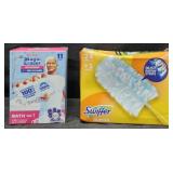 Mr. Clean Magic eraser bathroom 11 count. Swiffer