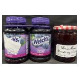 2-30 oz Welch's Concorde Grape jelly & 26oz Bonne