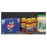 6-1 lb boxes Barilla elbow pasta, 3-45 oz Ragu