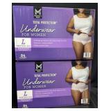 2- Women's total protection underwear Large 84ct
