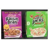 Raisin Bran 56 oz, Apple Jacks 36.5 oz