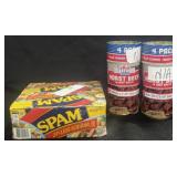 8 Roast Beef in Beef Broth 12 oz each can, 8 Spam