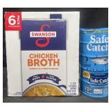 6-32oz Swanson chicken broth & 5-5oz cans Safe