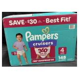 148ct. Box of Pampers Cruisers 360 Size 4 Diapers