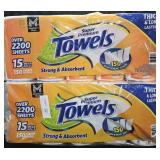 2- Super Premium Paper Towels 15 rolls each
